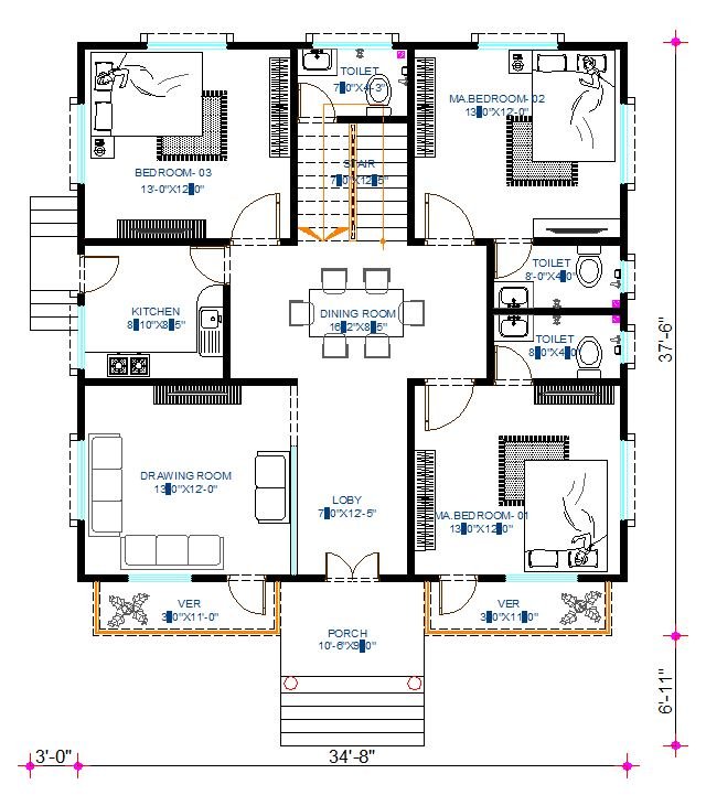 Duplex house plan