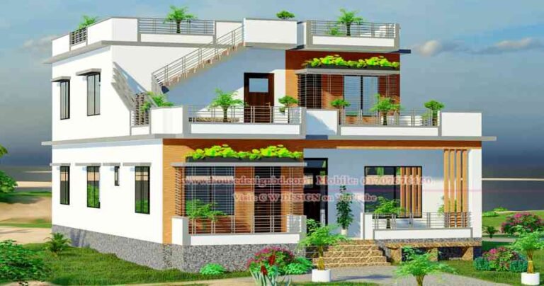 5 Bedroom Duplex House Design & Plans Bangladesh.