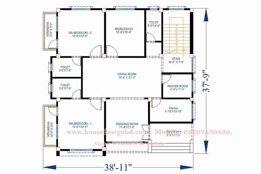 3-Bedroom-House-Design-Plan